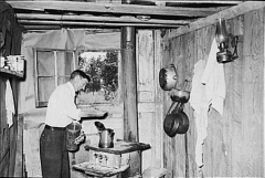 Brewing coffeee at home during the depression.